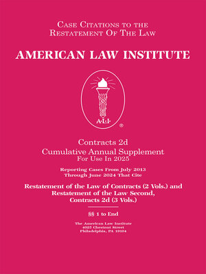 cover image of Restatement of the Law Second, Contracts
